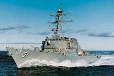 US Navy Arleigh Burke Destroyer with gas turbine propulsion including SSS Clutches.